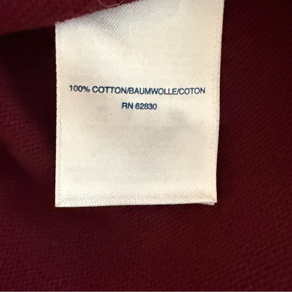 Land's End‎ 100% Supima Cotton V-Neck Sweater Men's Size Medium Burgundy